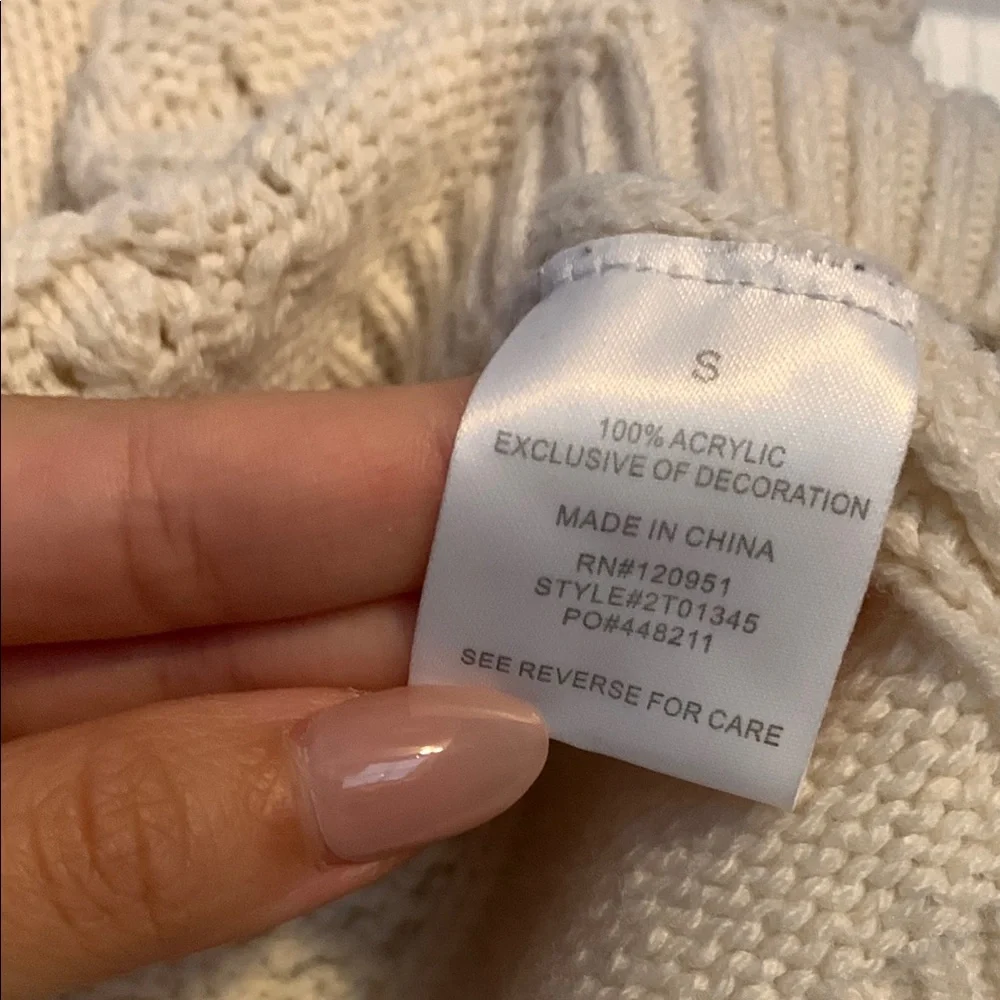 Pink Rose S Cream Knit Tank Top with Purple Floral Accents - Picture 3 of 3